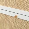 Natural Rattan 3 Door Shoe Rack, Freestanding Modern Shoe Storage Cabinet, for Entryway