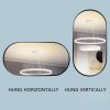Wall Mounted Mirror 36"x18" Oval Bathroom Mirror Black Vanity Wall Mirror Pre-Set Hooks for Vertical or Horizontal Hang Ideal for Bedroom,Bathroom