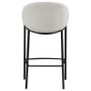 Beige and Glossy Black Sloped Arm Bar Stools (Set of 2)