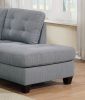 Modern 3pc Sectional Sofa Set Reversible Chaise Sofa Ottoman Gray Linen Like Fabric Living Room Furniture Couch