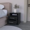 Nightstand Cartiz, Two Drawers, Black Wengue Finish