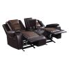 Modern Luxury Living Room Sofa Set 2pc Reclining Sofa Loveseat Formal Furniture Premium Faux Leather Upholstery Comfortable Two-Tone Brown Finish