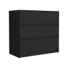 Austin Three Drawer Dresser; Pull Out Mechanism-Black