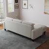 Living Room Furniture with Polyester Fabric L Shape Couch Corner Sofa for Small Space Beige