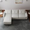 Living Room Furniture with Polyester Fabric L Shape Couch Corner Sofa for Small Space Beige