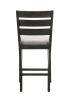 Contemporary Style Charcoal Finish Counter Height Dining Chair Bar Stool 2pc Set Fabric Upholstery Wooden Furniture