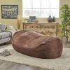 Jasper Traditional 8 Foot Cylindrical Suede Bean Bag, Brown