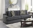 Modern Traditional Luxury Living Room Sofa 1pc Plush Microfiber Upholstery 4 Decorative Pillows Cushion Seat Solid Wood Furniture