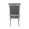 Modern Glam Silver Finish Dining Furniture Set of 2 Side Chairs Gray Faux Leather Upholstered Wooden Dining Room Furniture