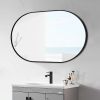Wall Mounted Mirror 36"x18" Oval Bathroom Mirror Black Vanity Wall Mirror Pre-Set Hooks for Vertical or Horizontal Hang Ideal for Bedroom,Bathroom