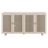 TREXM Modern Style Sideboard with Superior Storage Space, Hollow Door Design and 2 Adjustable Shelves for Living Room and Dining Room (Almond)
