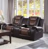 Modern Luxury Living Room Sofa Set 2pc Reclining Sofa Loveseat Formal Furniture Premium Faux Leather Upholstery Comfortable Two-Tone Brown Finish