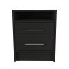 Nightstand Cartiz, Two Drawers, Black Wengue Finish