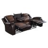 Modern Luxury Living Room Sofa Set 2pc Reclining Sofa Loveseat Formal Furniture Premium Faux Leather Upholstery Comfortable Two-Tone Brown Finish
