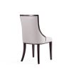 Manhattan Comfort Grand Faux Leather Dining Chairs - Set of 2 in Light Grey