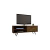 Manhattan Comfort Liberty 62.99" Mid-Century Modern TV Stand with 3 Shelves and 2 Doors in Rustic Brown with Solid Wood Legs