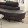 Luxurious Living Room Furniture Sectional Sofa 2pc Set Espresso Faux Leather Flip-up Headrest