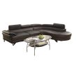 Luxurious Living Room Furniture Sectional Sofa 2pc Set Espresso Faux Leather Flip-up Headrest