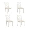 Mid-Century Solid Wood 5-Piece Round Dining Table Set, Kitchen Table Set with Upholstered Chairs for Small Places
