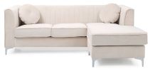 Glory Furniture Delray G797B-SC Sofa Chaise ( 3 Boxes) , IVORY