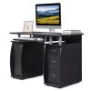 FCH 115* 55*74cm Black PB Wood 15mm Portable 1pc Door with 3pcs Drawers Computer Desk