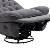 360° Swivel Recliner Adjustable Chair Chenille Glider Swivel Reclining Sofa Chair with Black Metal Round Base - Gray