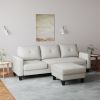 Living Room Furniture with Polyester Fabric L Shape Couch Corner Sofa for Small Space Beige