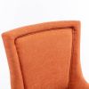 A&A Furniture,Ultra Side Dining Chair, Thickened fabric chairs with neutrally toned solid wood legs, Bronze nail head, Set of 2, Orange