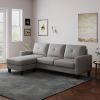Living Room Furniture with Polyestr Fabric L Shape Couch Corner Sofa for Small Space Grey
