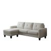 Living Room Furniture with Polyester Fabric L Shape Couch Corner Sofa for Small Space Beige
