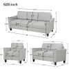 Living Room Sets Furniture Armrest Sofa Single Chair Sofa Loveseat Chair 3-Seat Sofa (ChairLoveseat Chair&3-Seat Sofa, Light Gray)