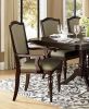 Dark Cherry Finish Armchairs Set of 2 Upholstered Seat and Back Nailhead Trim Wooden Furniture Armrest Chairs Set