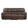 Plush Modern Living Room Sofa Set 3pc Reclining Sofa Loveseat Rocker Reclining Chair Brown Microfiber Upholstery Solid Wood Frame Furniture