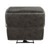 Plush Modern Design Living Room Power Reclining Chair Gray Microfiber Upholstery USB port Solid Wood Frame Furniture 1pc