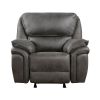 Plush Modern Design Living Room Rocker Reclining Chair Gray Microfiber Upholstery Solid Wood Frame Furniture 1pc