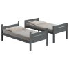 Grey Twin/Twin Bunk Bed with Built-in Ladder
