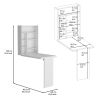 Toscana Wall Foldable Table with Multiple Shelves, White
