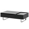 [VIDEO provided] ON-TREND Multi-functional Coffee Table with Lifted Tabletop, Contemporary Cocktail Table with Metal Frame Legs, High-gloss Surface Di
