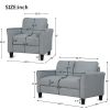 Living Room Furniture Armrest Single Sofa and Loveseat Sofa (Gray)