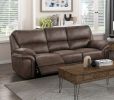 Plush Modern Design Living Room Reclining Sofa Brown Microfiber Upholstery Solid Wood Frame Furniture 1pc