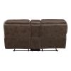 Plush Modern Living Room Sofa Set 2pc Reclining Sofa and Loveseat Brown Microfiber Upholstery Solid Wood Frame Furniture