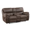 Plush Modern Living Room Sofa Set 2pc Reclining Sofa and Loveseat Brown Microfiber Upholstery Solid Wood Frame Furniture