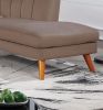 Contemporary 2-Pcs Sectional Set Living Room Furniture Light Brown Velvet Couch Left Facing Sofa, Right Facing Chaise Plush Cushion