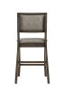 2pc Transitional Counter Height Dining Side Chairs with Upholstered Seat Back Dark Brown Gray Finish Dining Room Wooden Furniture