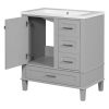 30" Bathroom Vanity , Modern Bathroom Cabinet with Sink Combo Set, Bathroom Storage Cabinet with a Soft Closing Door and 3 Drawers, Solid Wood Frame(G