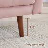 74'' Modern Love Seats Sofa Couch Furniture, Velvet Fabric Mid Century Couch for Living Room, Bedroom, Apartment/Easy, Tool-Free Assembly(Sofa, Pink)