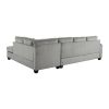 3-Piece Reversible Sectional with Chaise Ottoman Tufted Detail Taupe Microfiber Upholstered Modern Living Room Furniture L-Shape Sofa