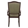 Dark Cherry Finish Armchairs Set of 2 Upholstered Seat and Back Nailhead Trim Wooden Furniture Armrest Chairs Set