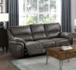 Plush Modern Design Living Room Power Reclining Sofa Gray Microfiber Upholstery USB port Solid Wood Frame Furniture 1pc