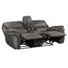 Plush Modern Living Room Sofa Set 2pc Reclining Sofa and Loveseat Gray Microfiber Upholstery Solid Wood Frame Furniture